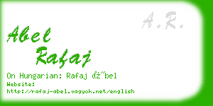 abel rafaj business card